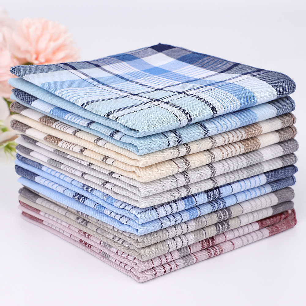New Cross-Border Handkerchief, Cotton Sweat-Absorbent Hand Towel, Men's Handkerchief, Pure Cotton Small Towel, Customizable Square Towel, Handkerchief Towel