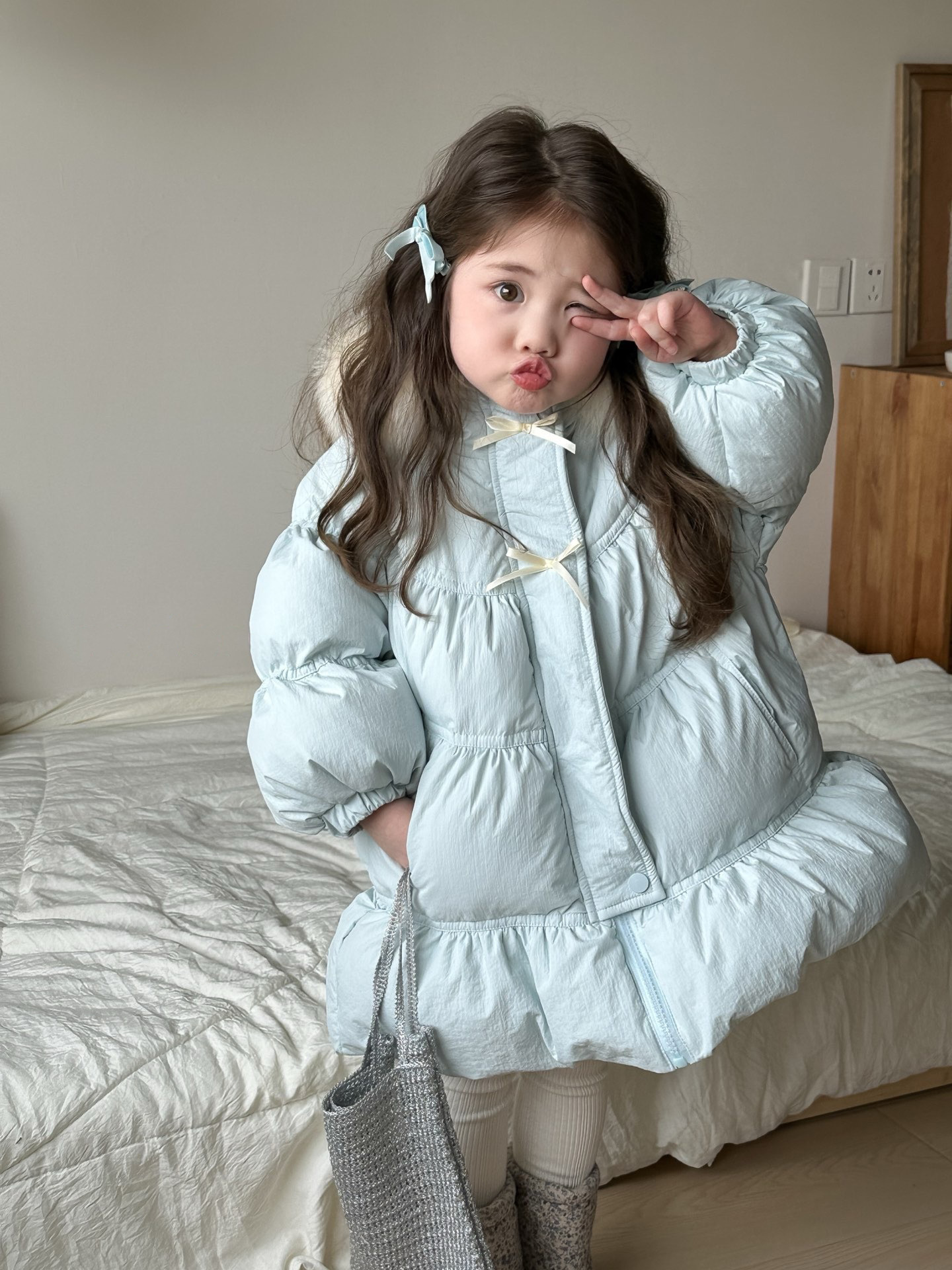 Children's Down Jacket Winter New Girls' Children's Clothing Korean Sweet 90 White Duck Down Jacket