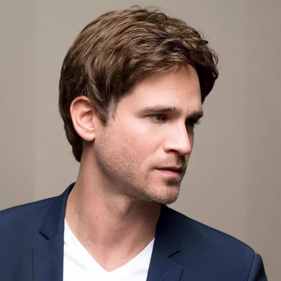 Foreign trade Europe and the United States hot men's wig men's short hair wig bangs partial brown wig a generation of hair