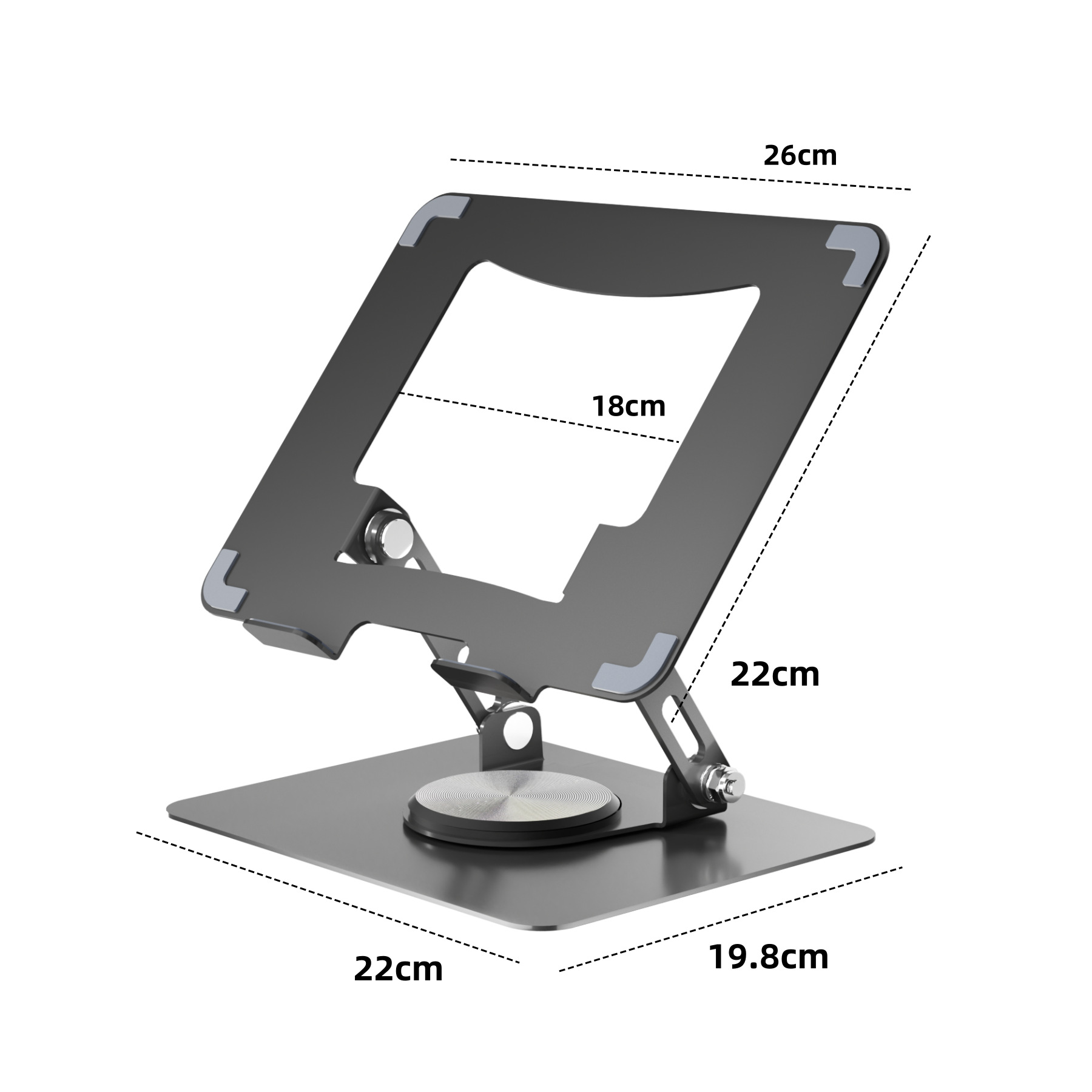 Folding Laptop Stand Tablet Desktop Lifting Heightening Cooling 360 Degree Rotating Metal Bracket