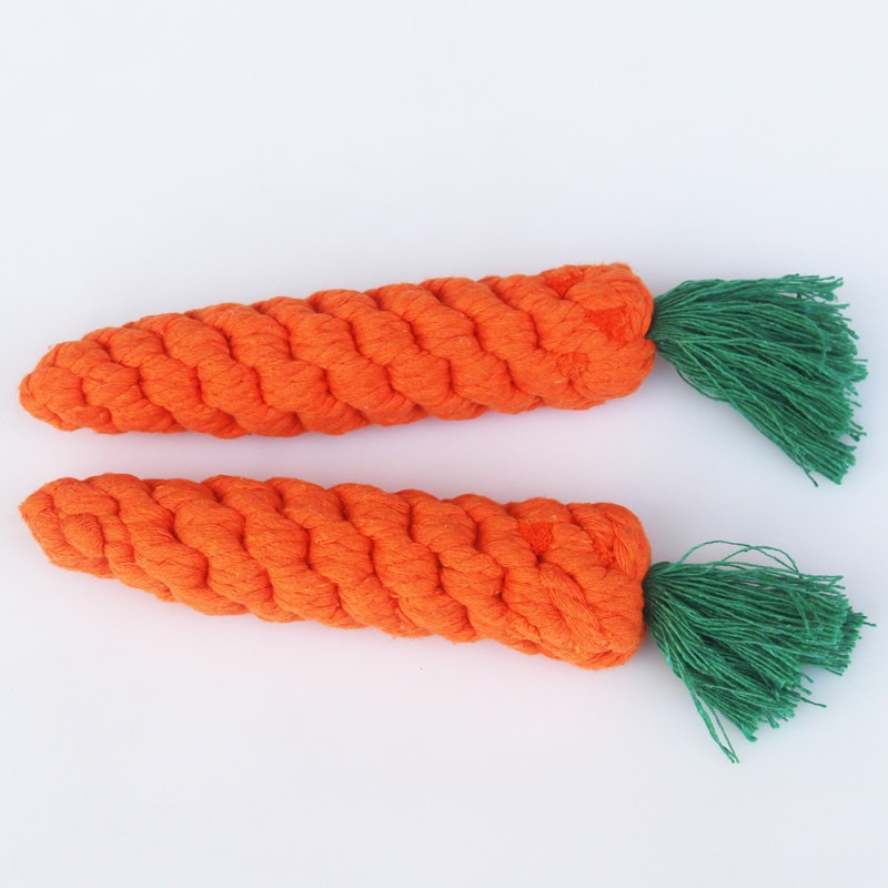 Dog toy molars bite-resistant cotton rope woven carrots small, medium and large dogs to relieve boredom pet supplies manufacturers wholesale