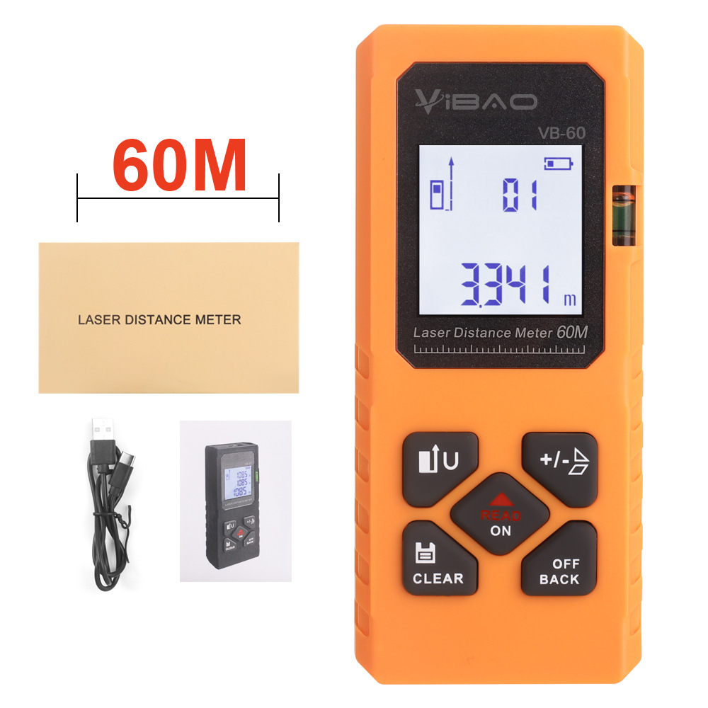 Laser Range Finder Handheld Infrared Electronic Ruler Room Measuring Instrument 60m Multi-Function Horizontal Laser Range Finder