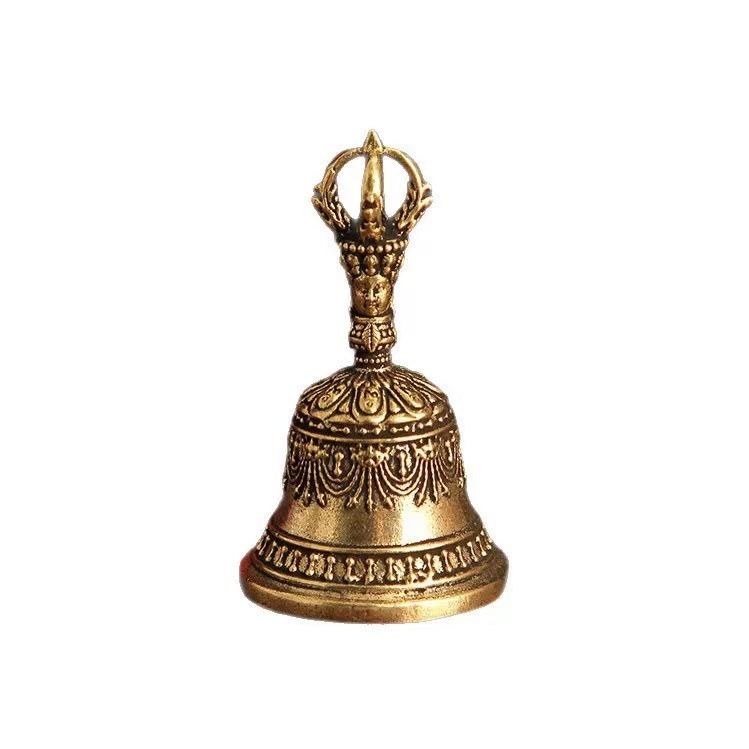 Antique Small Copper Brass Xizang Bell Classical Vajra Bell Small Pendant Brass Hair Accessory Pendant Decoration Wholesale