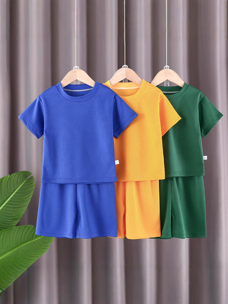 Children's Sports Suits for Men and Women, Baby Basketball Uniforms, Summer Mesh Vests, Shorts, Quick-Drying Suits, Summer Uniforms