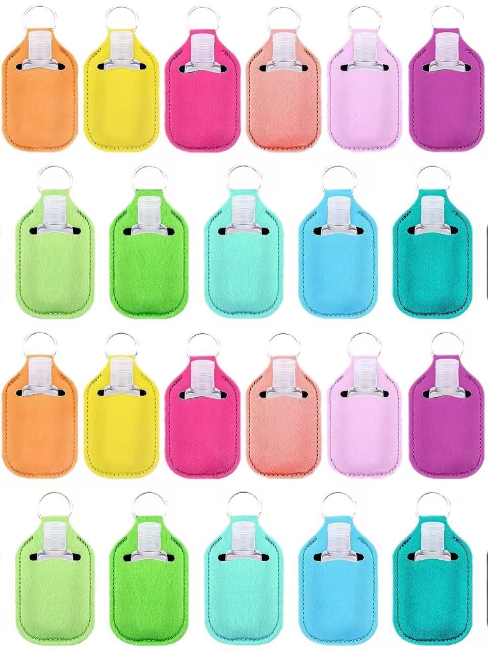 Spot Solid Color Diving Material Printed Hand Sanitizer Storage Cover Divided Bottle Antibacterial Liquid Protective Cover Cross-Border Supply
