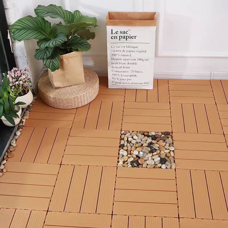 Spliced Flooring, Wear-Resistant, Outdoor Plastic Balcony DIY Paving, Outdoor Terrace Floor, Embossed Wood-Plastic, Moisture-Proof and Waterproof