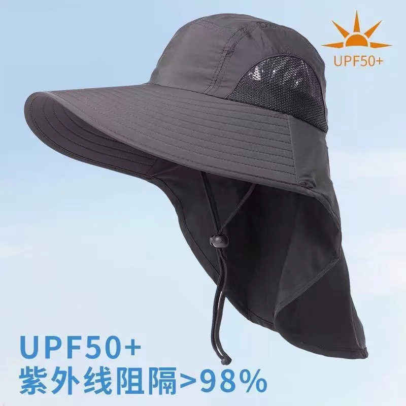 Sun protection sun hat big brim folding storage fishing hat cover face neck fishing hat men's summer big brim sun hat