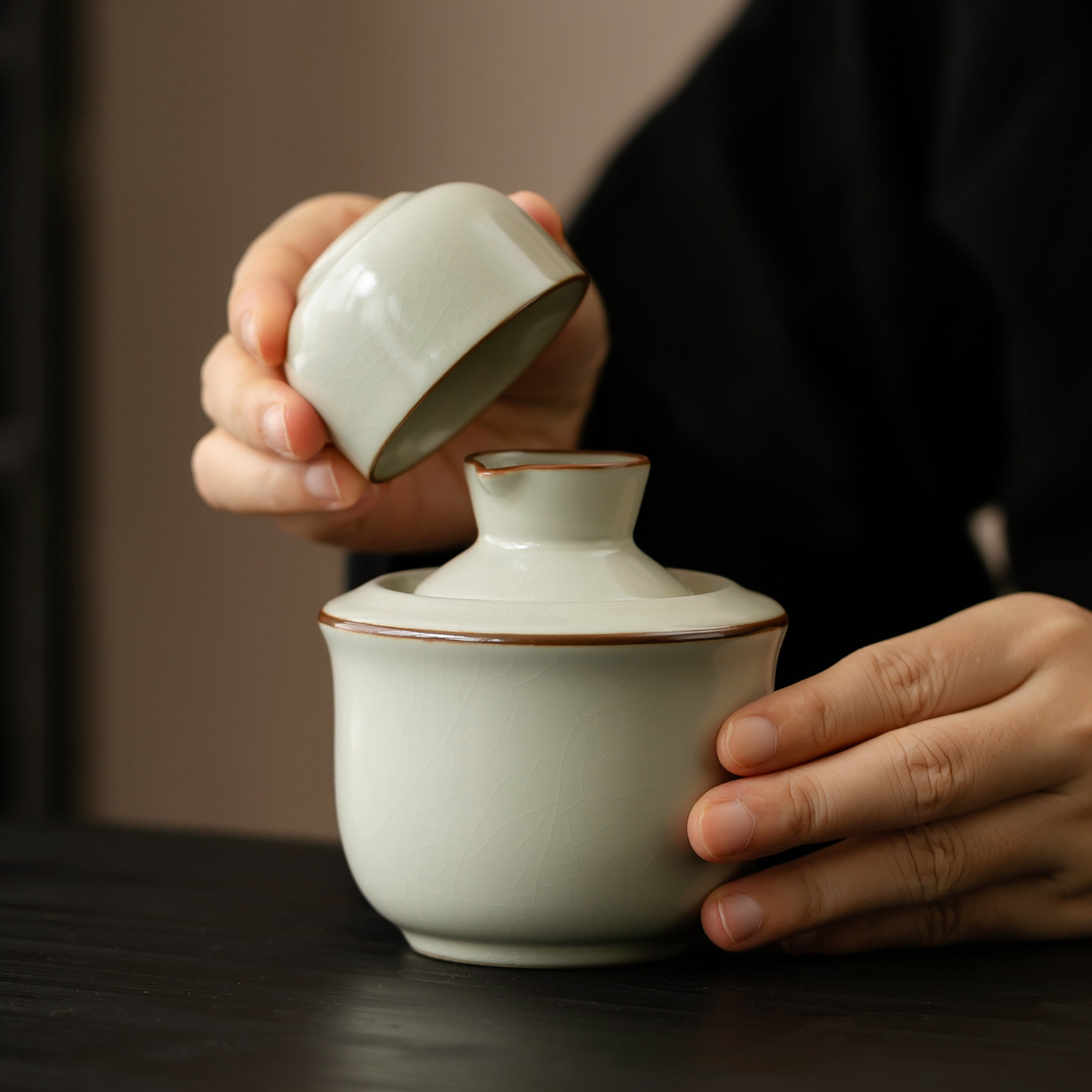 Japanese-Style Ceramic Wine Warmer Decanter Ru Kiln Wine Set Wine Glass Home Small Wine Cup Gift Box Set