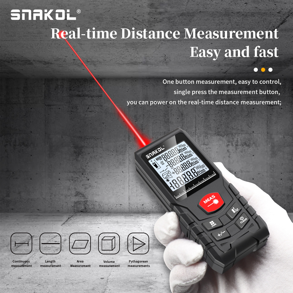 Seren Handheld Laser Rangefinder High-Precision Digital Ruler Multiple Measurement Mode 50/70/100/120m