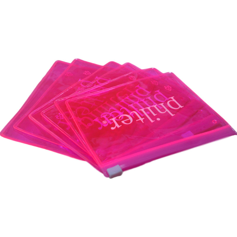 Pvc Frosted Transparent Zipper Bag Adhesive Bag Eva Plastic Transparent Bag Stationery File Storage Bag Pull Ring Zipper Bag