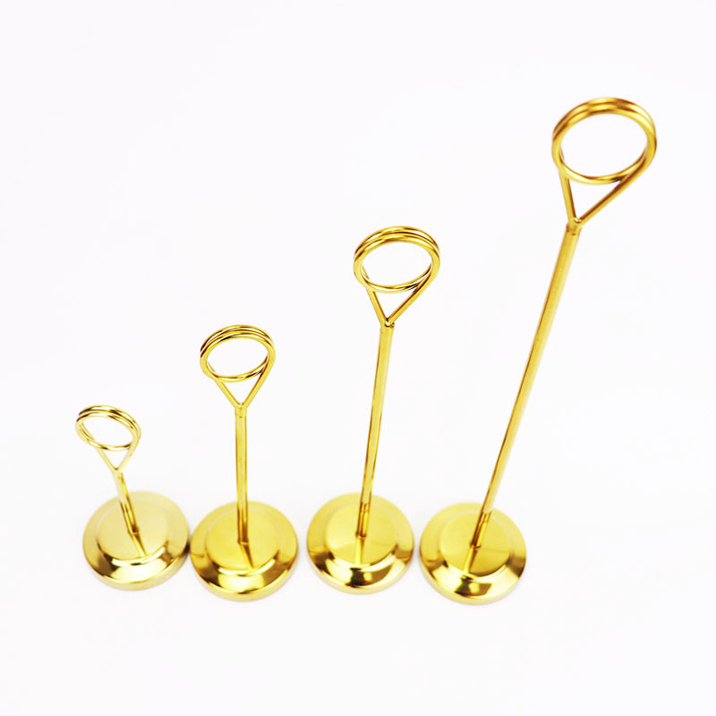 Stainless steel titanium gold plate rack plate holder hotel restaurant wedding table number plate table card seat card holder