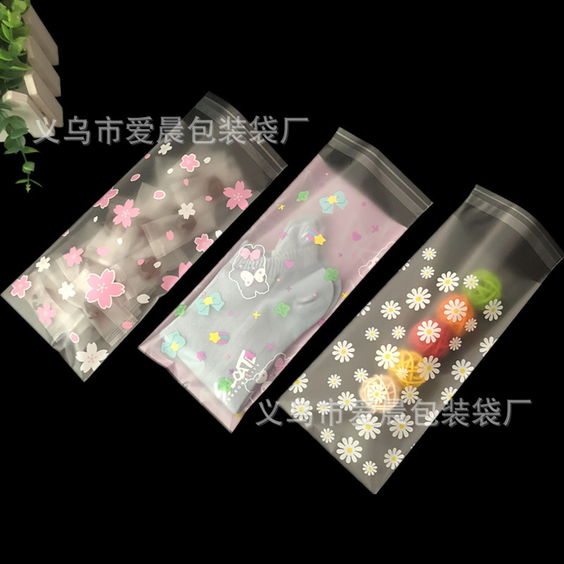 Small Daisy frosted bag/spot plastic Universal Packaging/translucent composite underwear bag adhesive seal