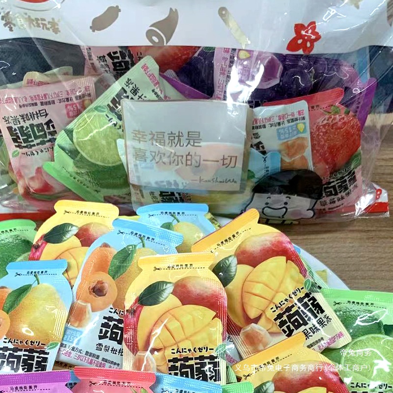 B: about 50 Pieces of Mouth-Watering Konjac Jelly Multi-Flavor Mixed Snacks (New and Old Packaging Randomly Distributed)