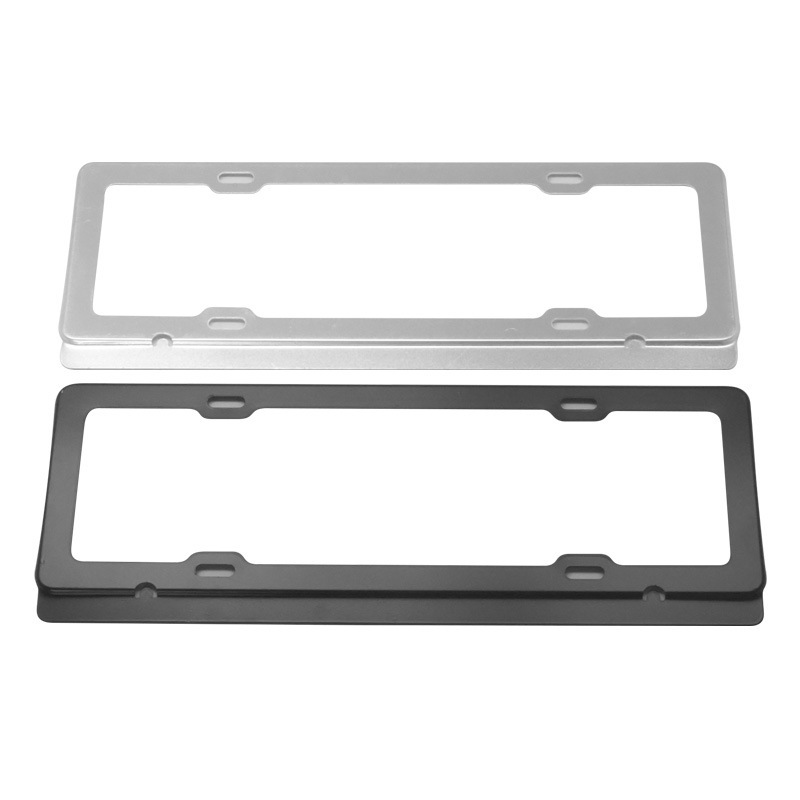 Aluminum Alloy Frameless License Plate Frame Domestic General Model Extremely Narrow License Plate Frame License Plate Frame Black Silver License Plate Frame