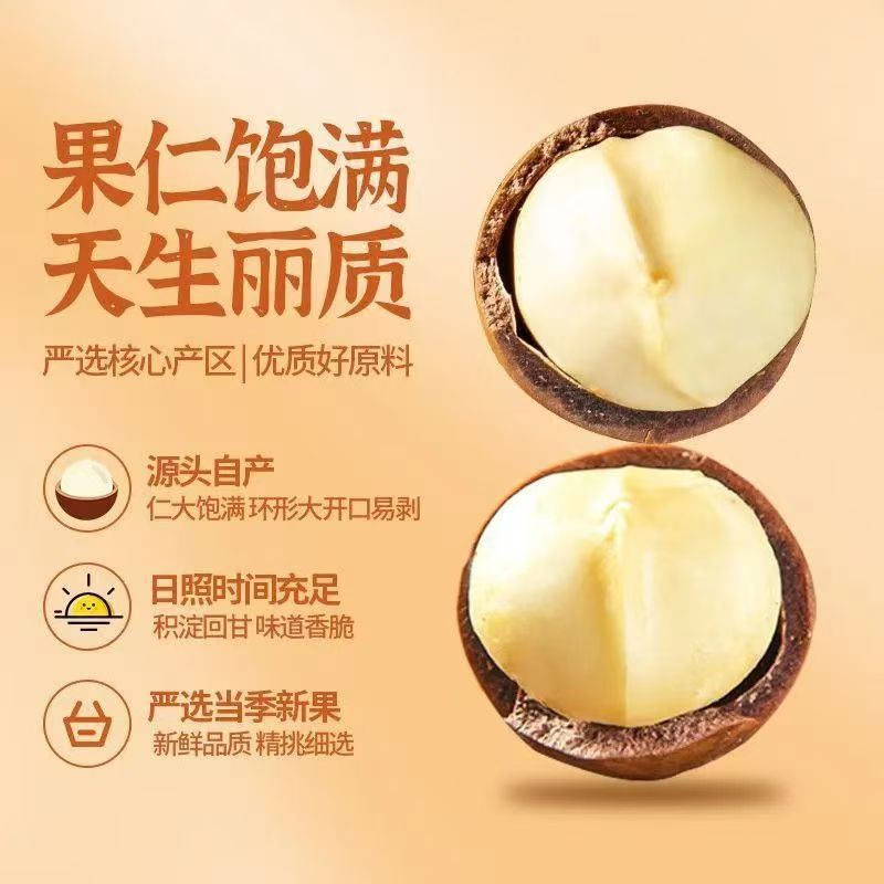 Wholesale Delivery of Macadamia Nuts 500g Per Bag, Creamy Large Fruit, Thin-Skinned Snacks, Dried Fruit Specialties