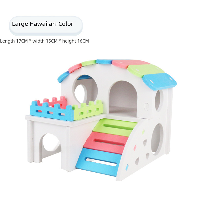 Hamster toy wood plastic Golden Bear to avoid hamster cage landscaping supplies pet nest hut assembly cross-border supply