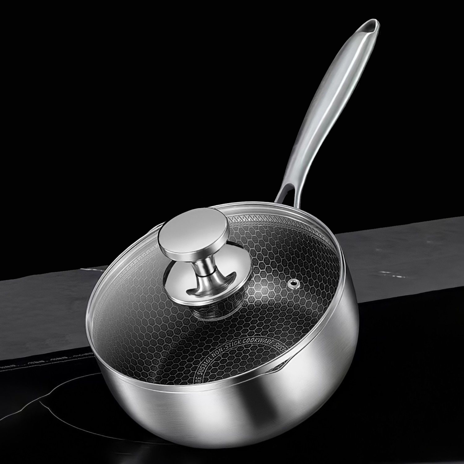 Japanese-style Snow Pan Stainless Steel Milk Pan Baby Food Supplementary Non-stick Pan Household Coated Frying Small Pot Soup Pot