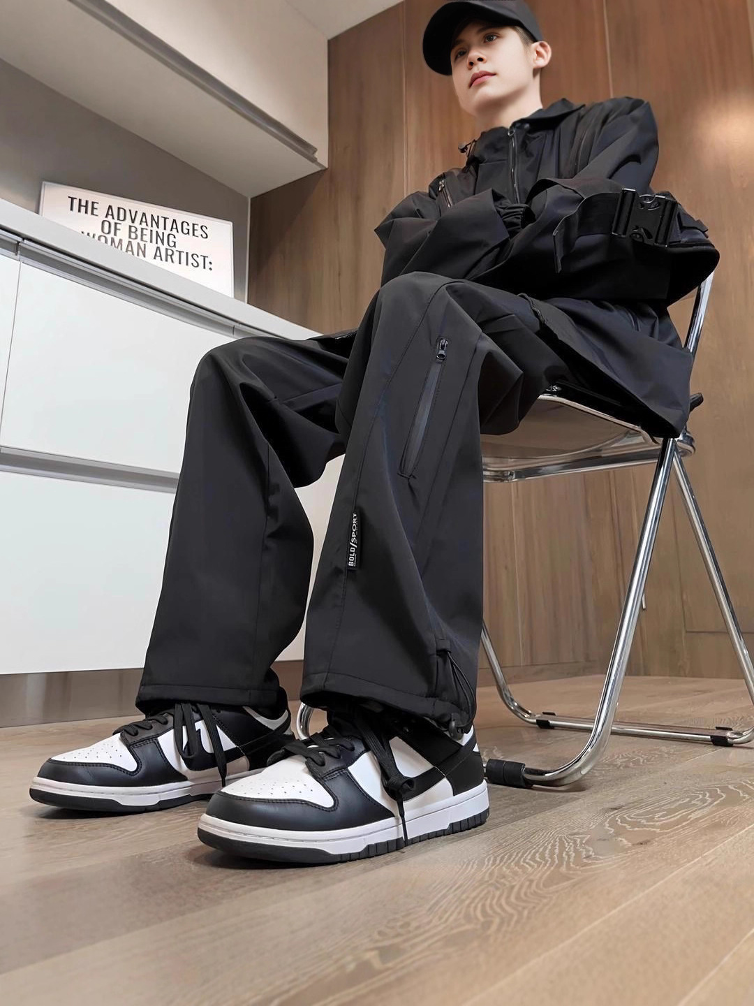 Men's Fleece-Lined Softshell Pants Trendy Brand Winter Thick Waterproof Cold-Proof Straight Casual Long Pants American Style Functional Cargo Pants