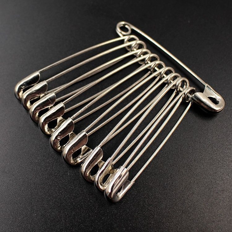 Stainless Steel Vintage Safety Pins for Fixing Clothes, Small, Large, Extra-Large Paper Clips, Binder Clips, Bed Sheet Pins