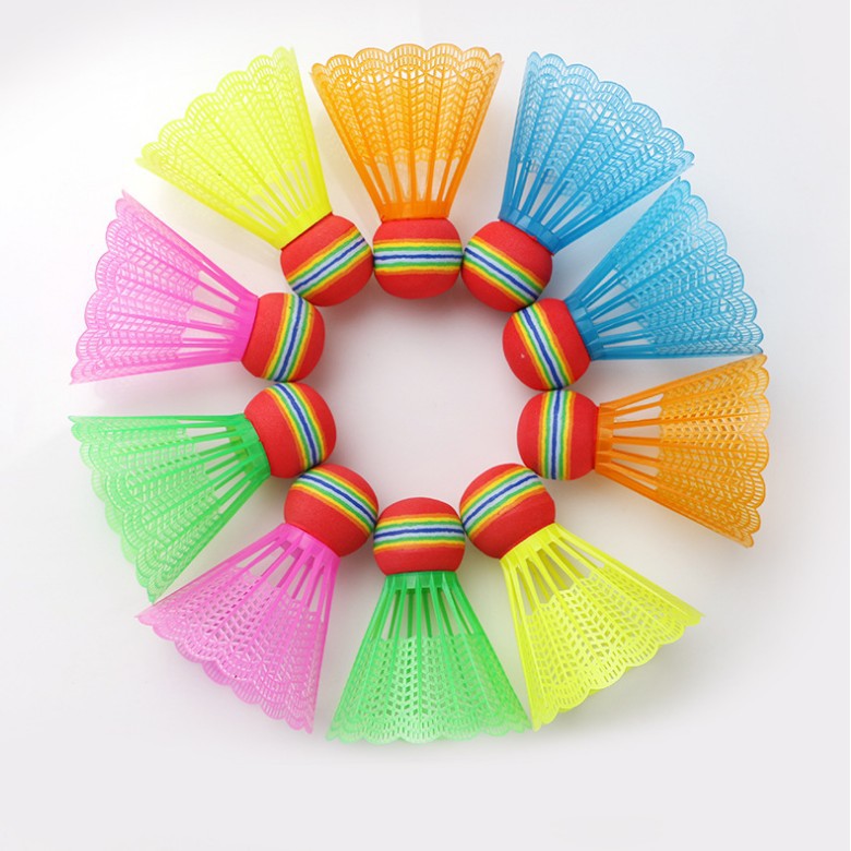 Rainbow Head Big Head Badminton Nylon Plastic Ball Outdoor Feather Children Badminton Entertainment Ball