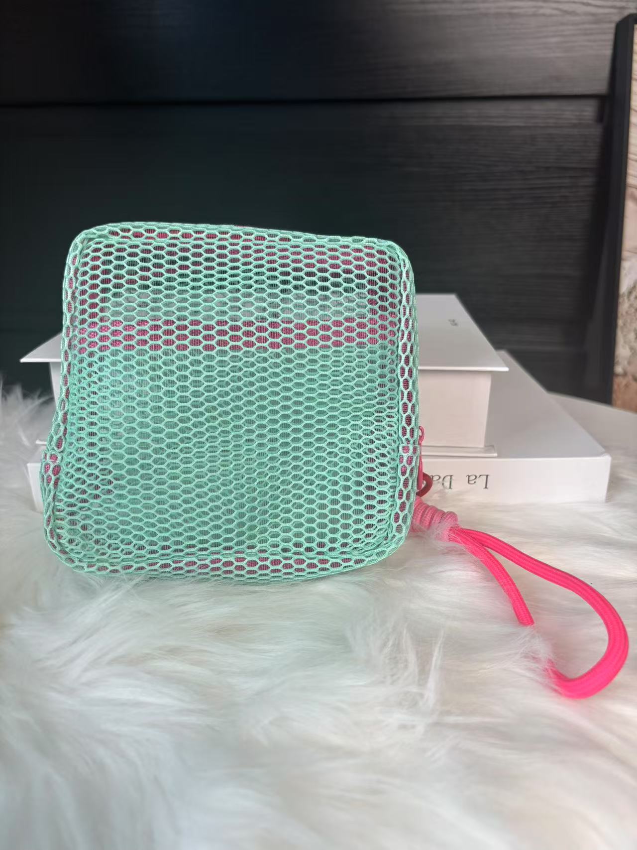 Cross-Border Mesh Storage Bag Dopamine Mesh Tofu Bag Large Capacity Mesh Cosmetic Bag Multi-Purpose Storage Bag Mesh