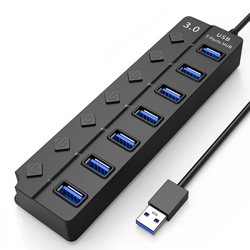 7-port usb3.0 hub, one-to-seven splitter hub, four-port laptop high-speed extender