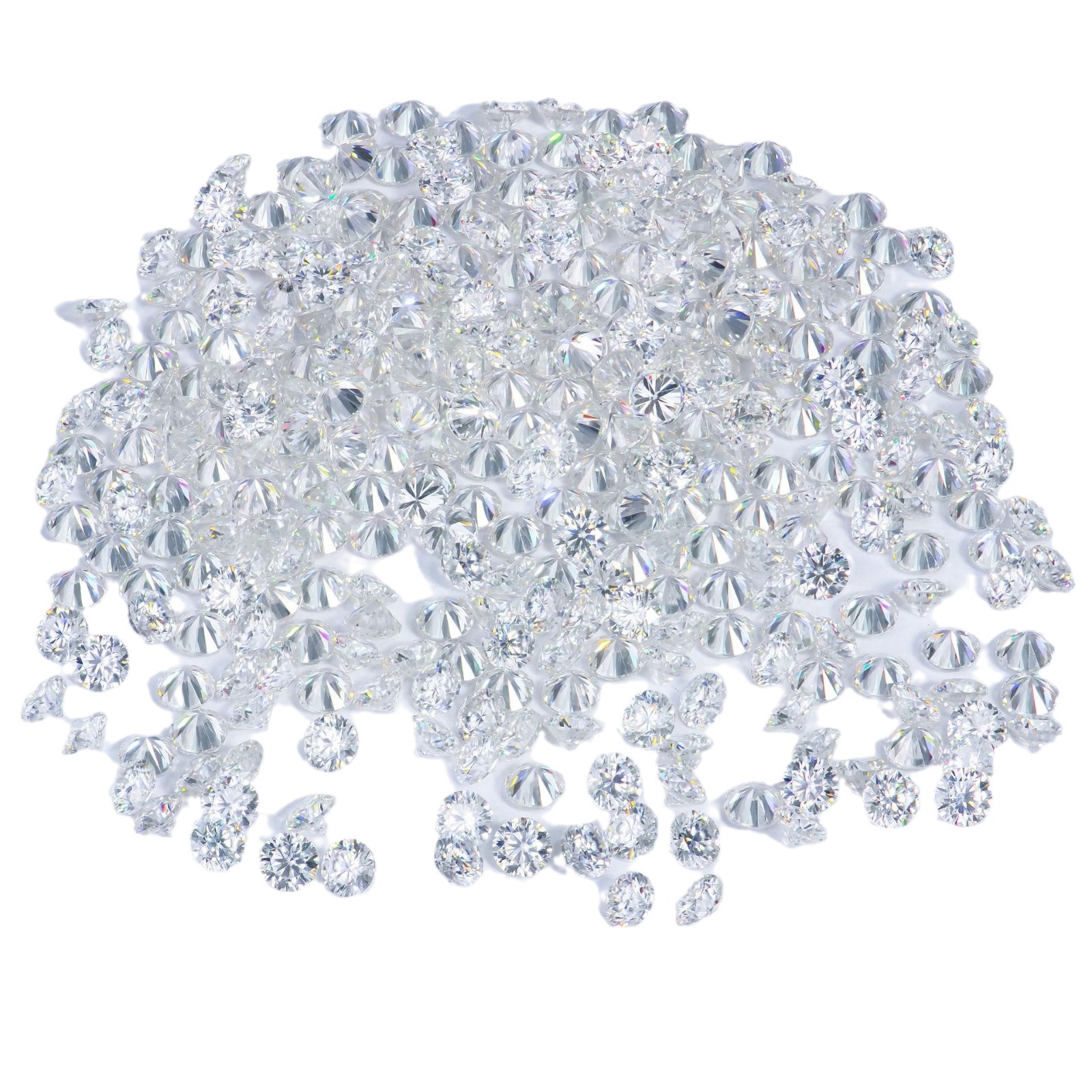 Lab-Grown Gemstone Moissanite Def Color 0.8-3mm Round Cubic Zirconia Ring Necklace Jewelry Loose Stone Accessory Stone