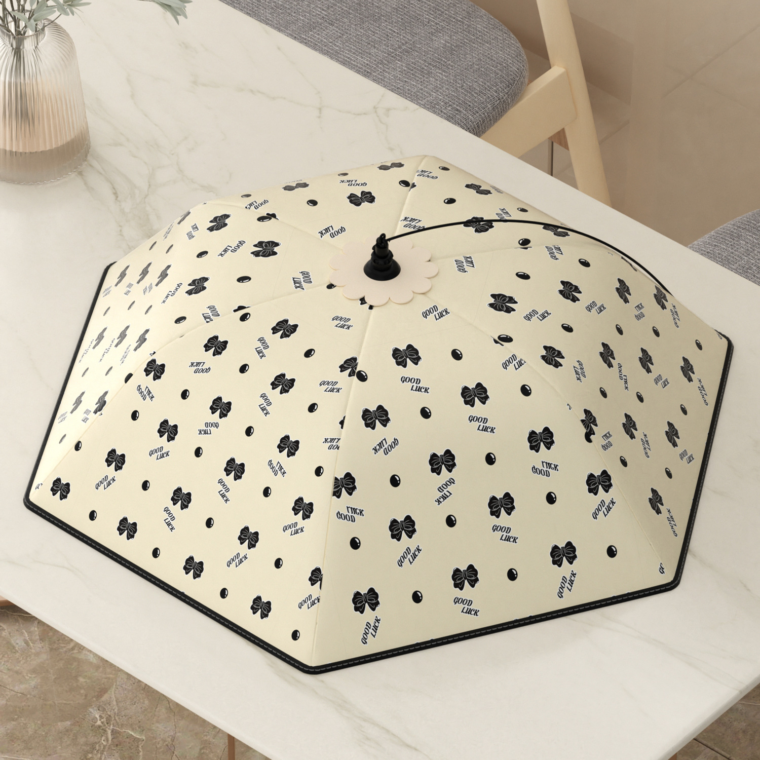 New insulated vegetable cover food cover rice foldable household dining table dustproof fly-proof dining table cover leftovers umbrella cover