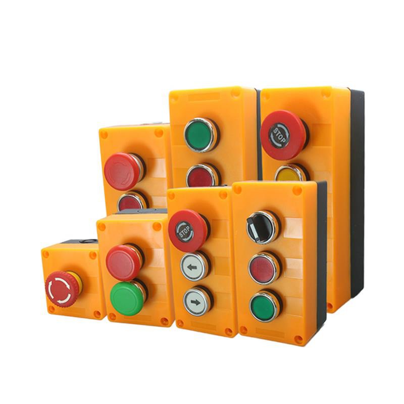 Button Switch Box Complete Set of Emergency Rotary Emergency Stop Button 12345 Bit Control Elevator Box Waterproof Plastic Box
