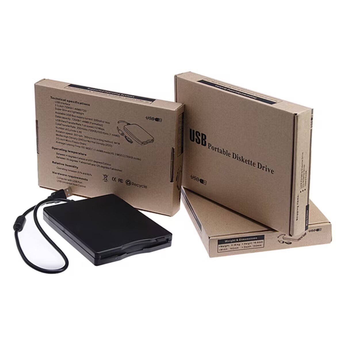 Factory Direct Sales USB External Soft Drive Mobile Soft Drive 3.5inch Soft Drive 1.44m USB Computer Soft Drive