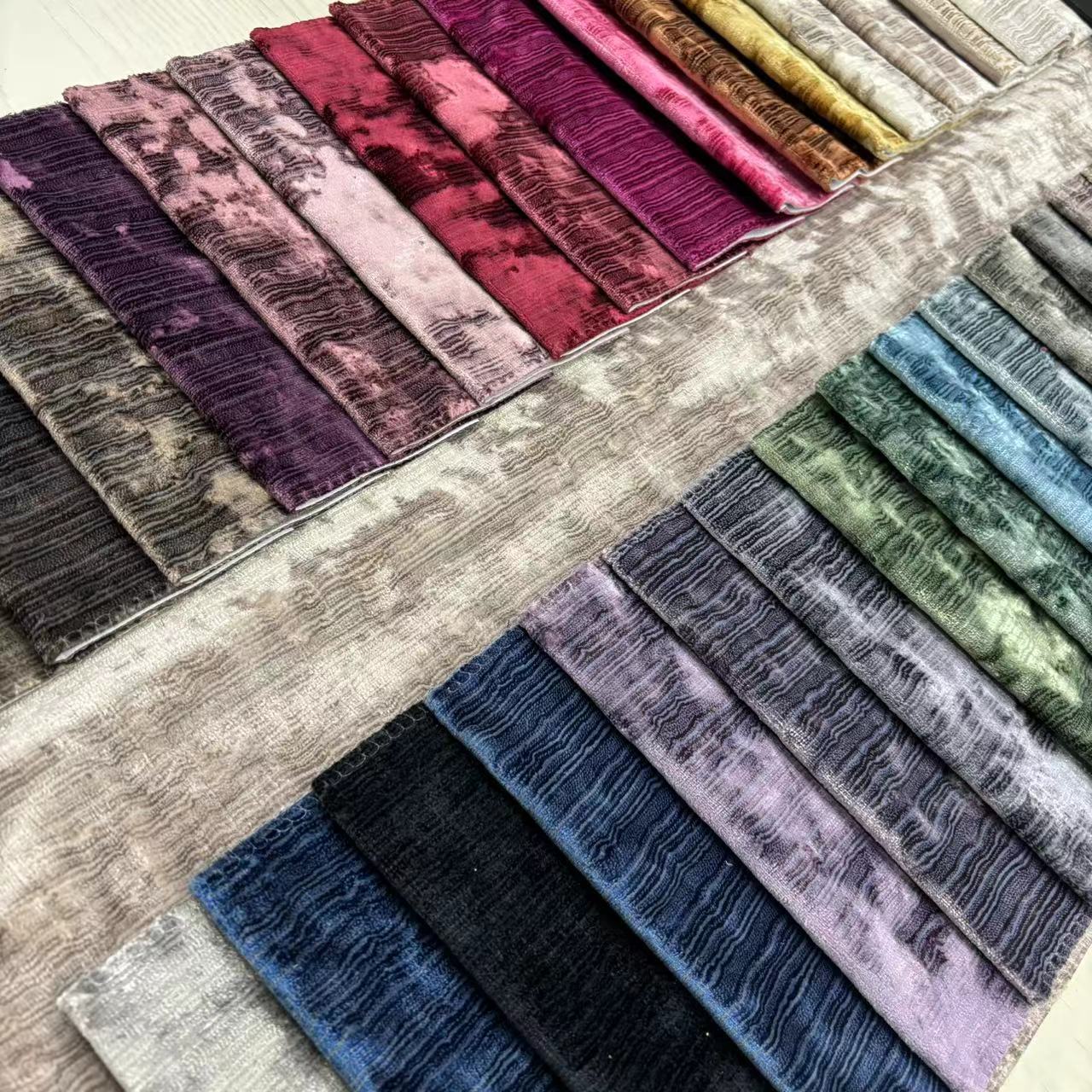 2025 New High-End Cut Velvet Sofa Fabric Pillow Fabric Machine-Woven Velvet High-End Thick Plain Home Textile Velvet Fabric