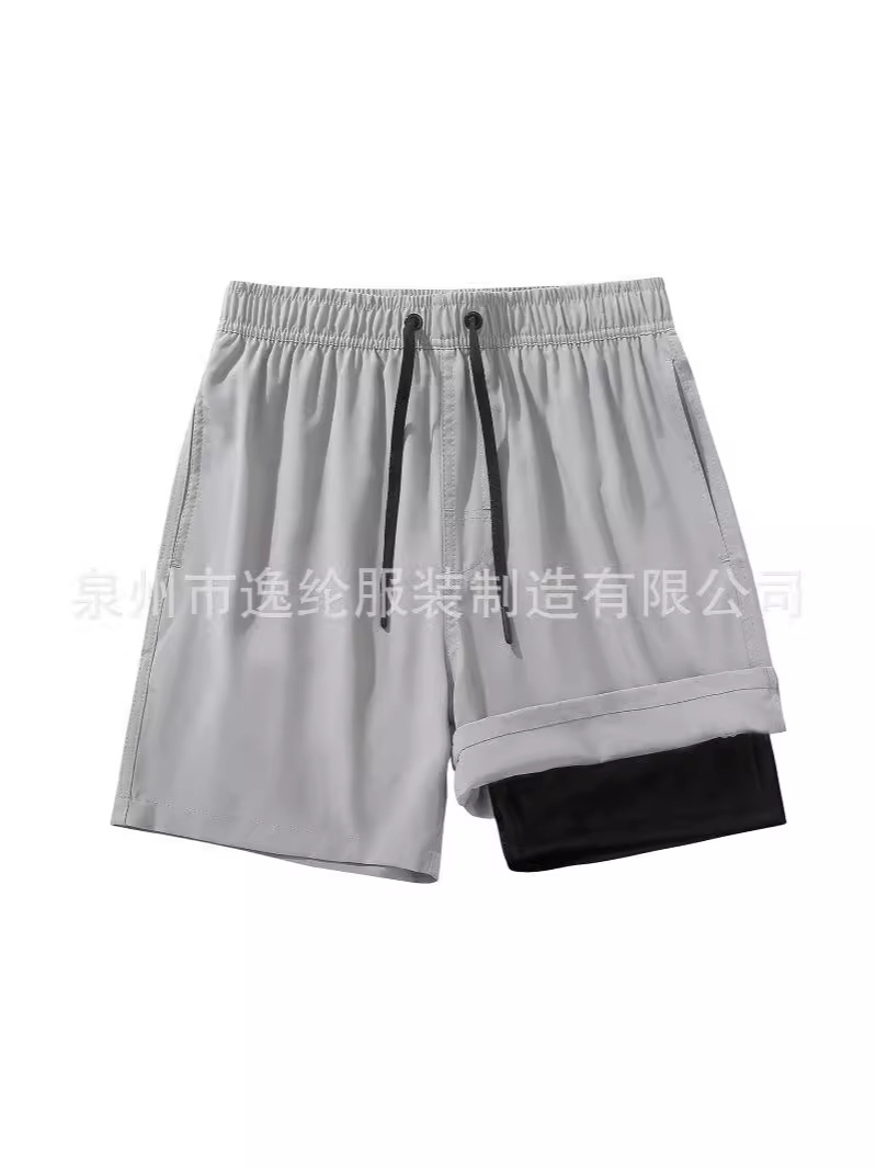 24 new beach pants men's double-layer swimming trunks anti-embarrassment beach pants men's casual sports shorts factory outlet