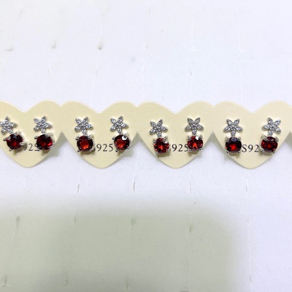 Small Price Natural Crystal Jewelry 925 Silver Needle Inlaid Natural Topaz Amethyst Earrings Korean Style Female Fresh