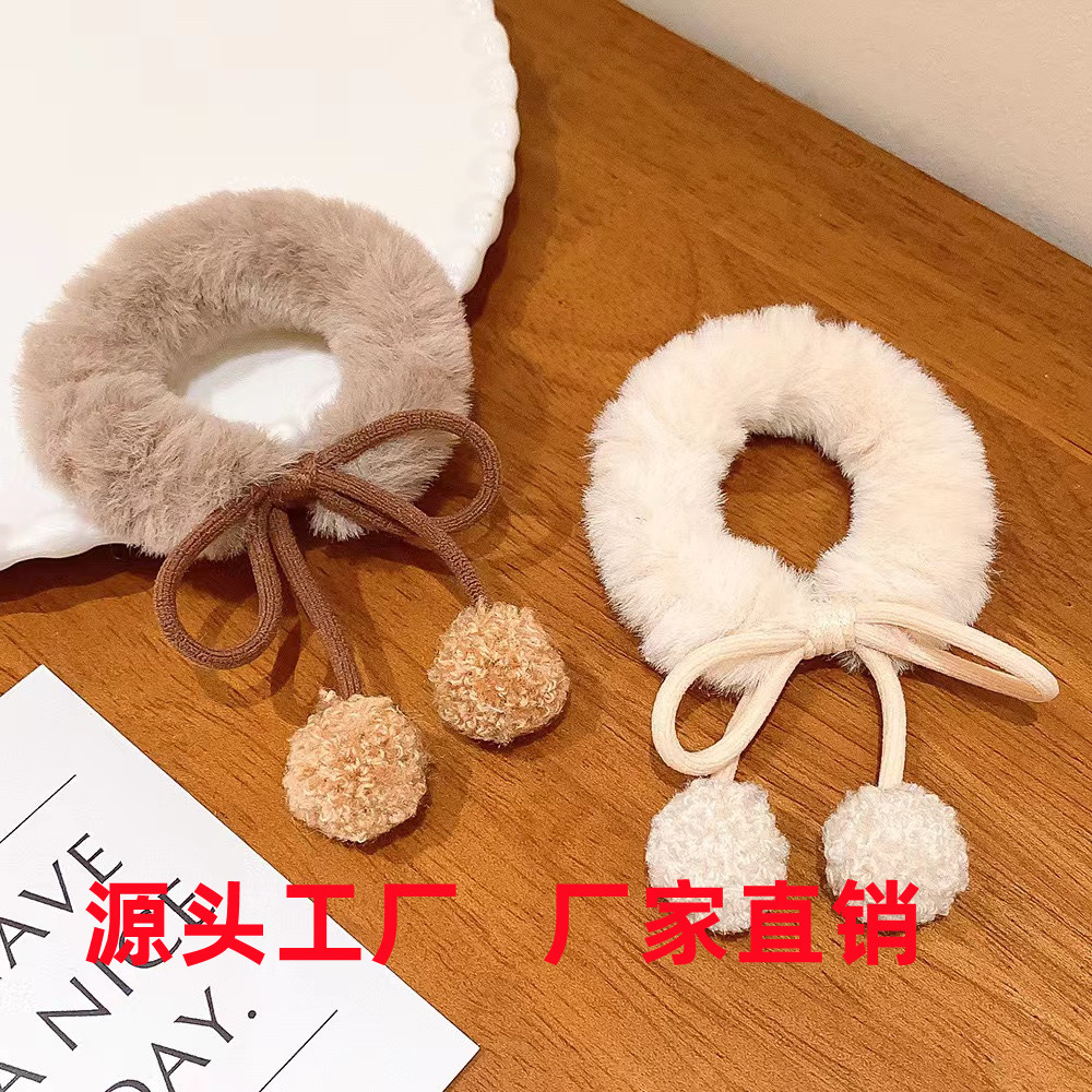 Осень и зима новая плюшевая резинка для волос с шариком высокая эластичность не повреждает волосы милые аксессуары для волос корейский стиль