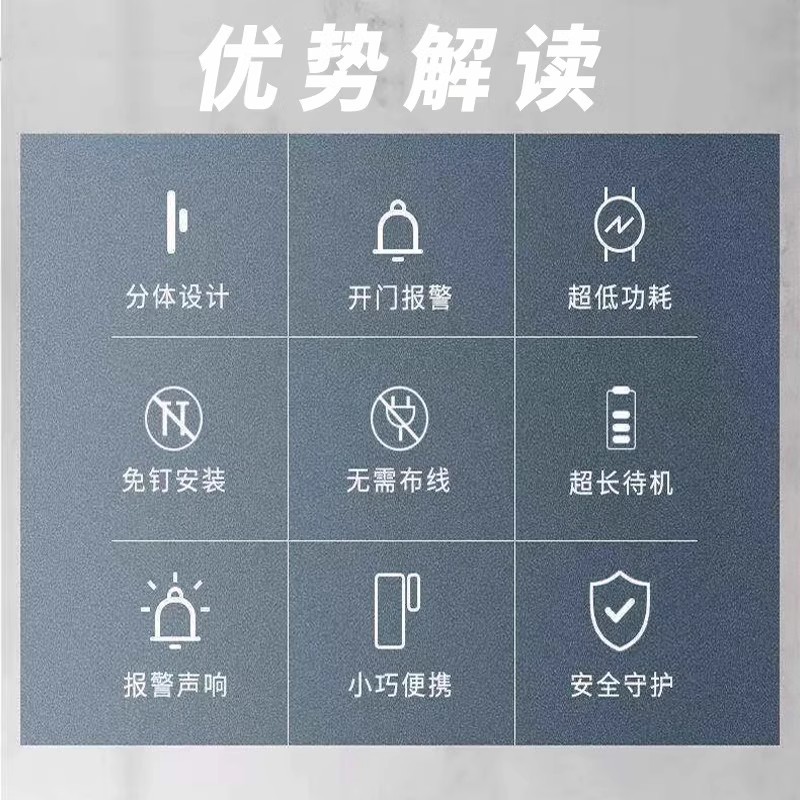 Door and window alarm anti-theft anti-theft household door magnetic induction alarm window anti-theft door door opening and closing reminder
