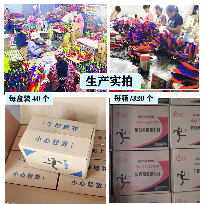 Factory wholesale shuttlecock children's colorful goose feather big flower jianzi chicken feather chopsticks students practice sports competition shuttlecock ball
