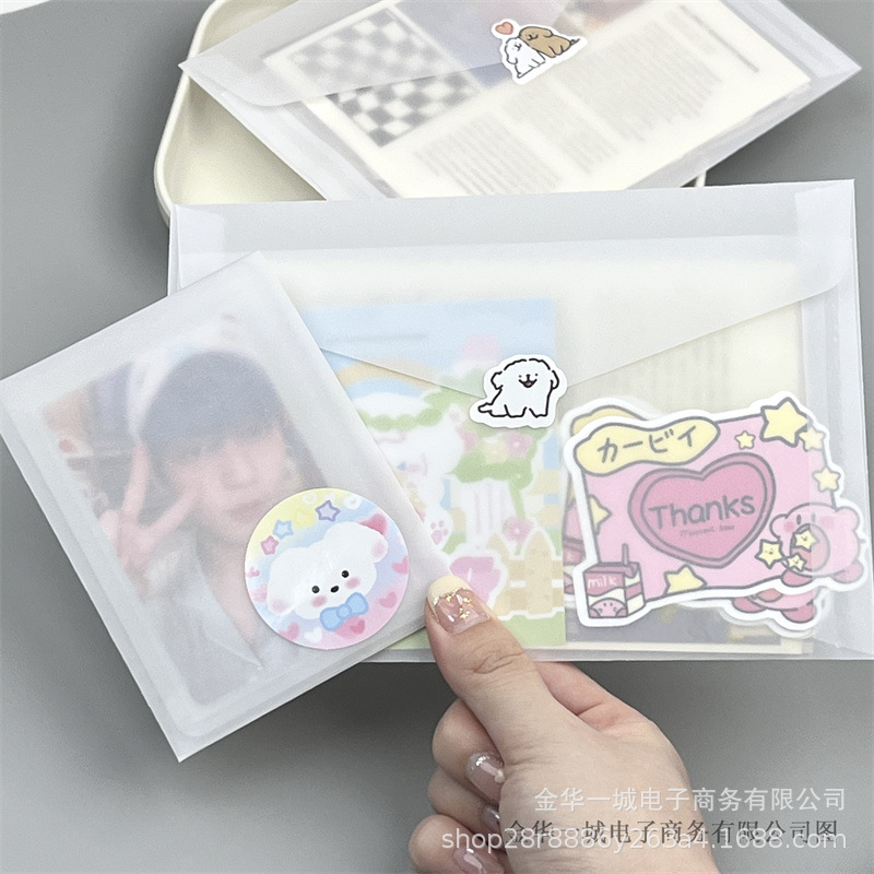 Simple Transparent Envelope Bag Small Card Case Card Film Flat Top Self-Sealing Bag Star Aidou Album Polaroid Storage Bag