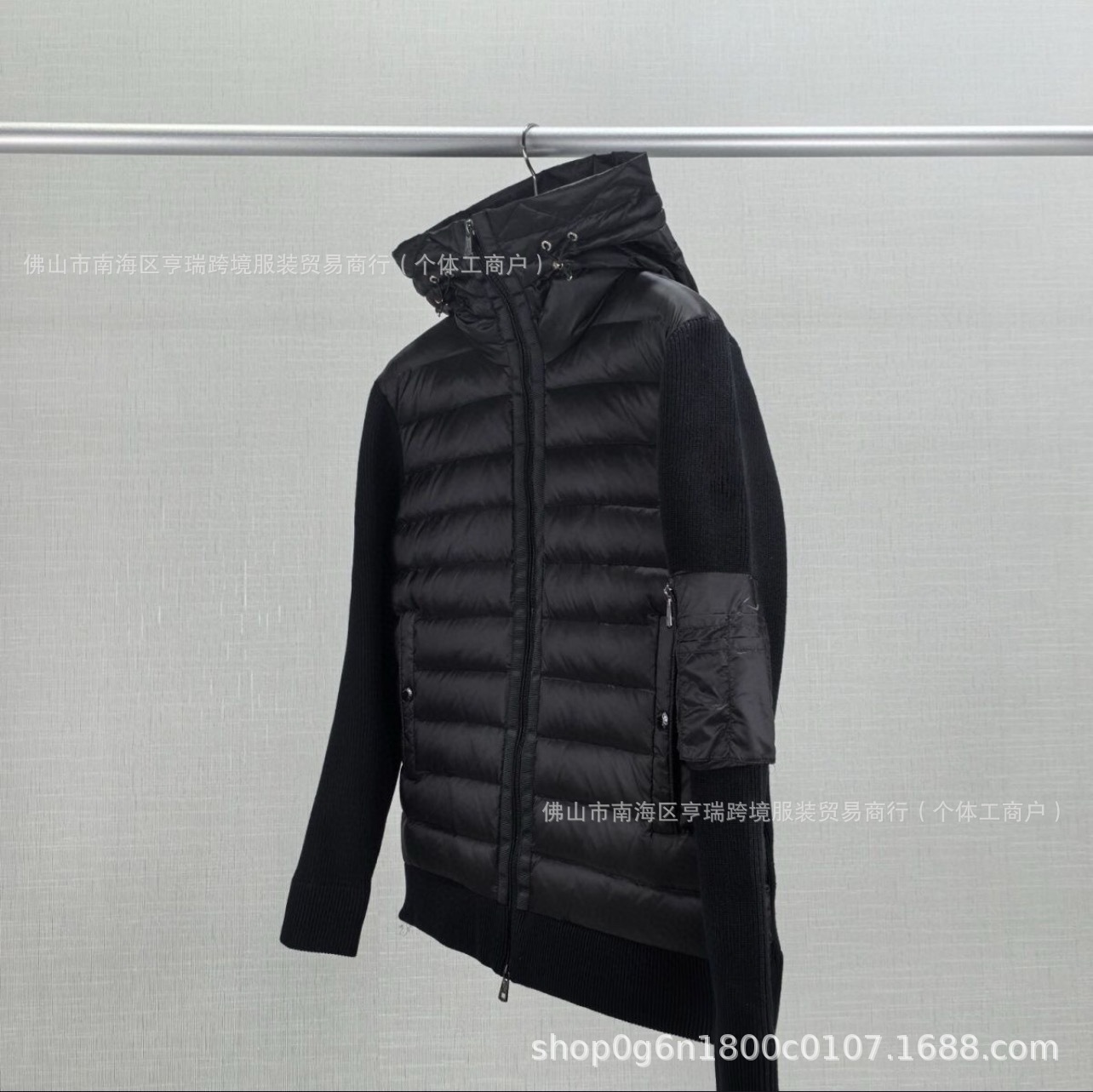 European New m Brand Knitted Splicing Casual down Jacket Men's White Duck down Warm Stylish Slim down Coat
