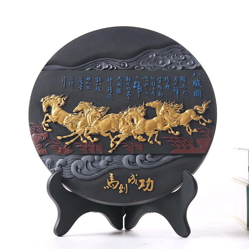 Подарок на мгновенный успех, угольная резьба, картина лошади, китайский креативный подарок для гостиной, новоселье, оптовая продажа