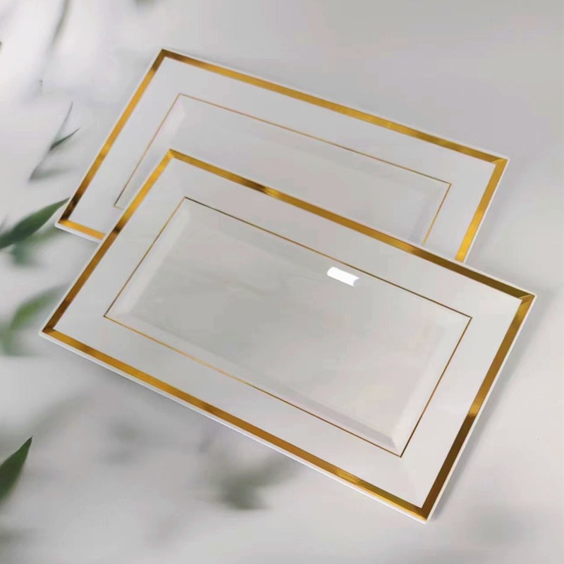 Одноразовая утолщенная пластиковая тарелка для кухни гостиничная тарелка для десертов