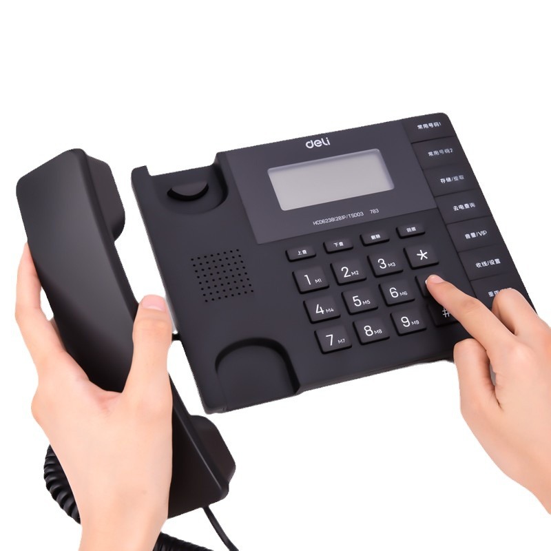 Deli 13567 Telephone Business Office Household Horizontal Telephone Landline Battery-Free Fashion Fixed Telephone