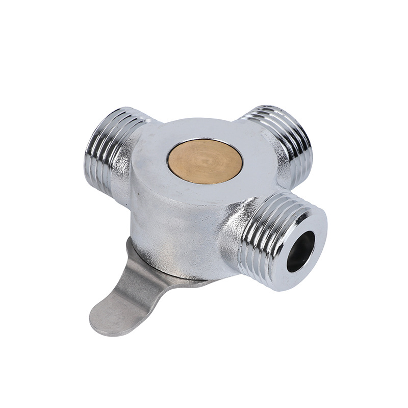 Faucet Mixing Valve Stainless Steel Metal Valve Hot and Cold Water Inlet Three-Way Mixing Valve Connector Wholesale