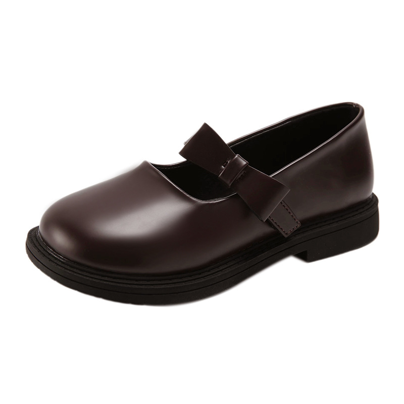 Children's Princess Shoes 2023 Spring New Black Mary Jane Shoes Little Girls Spring and Autumn Girls' Small Leather Shoes