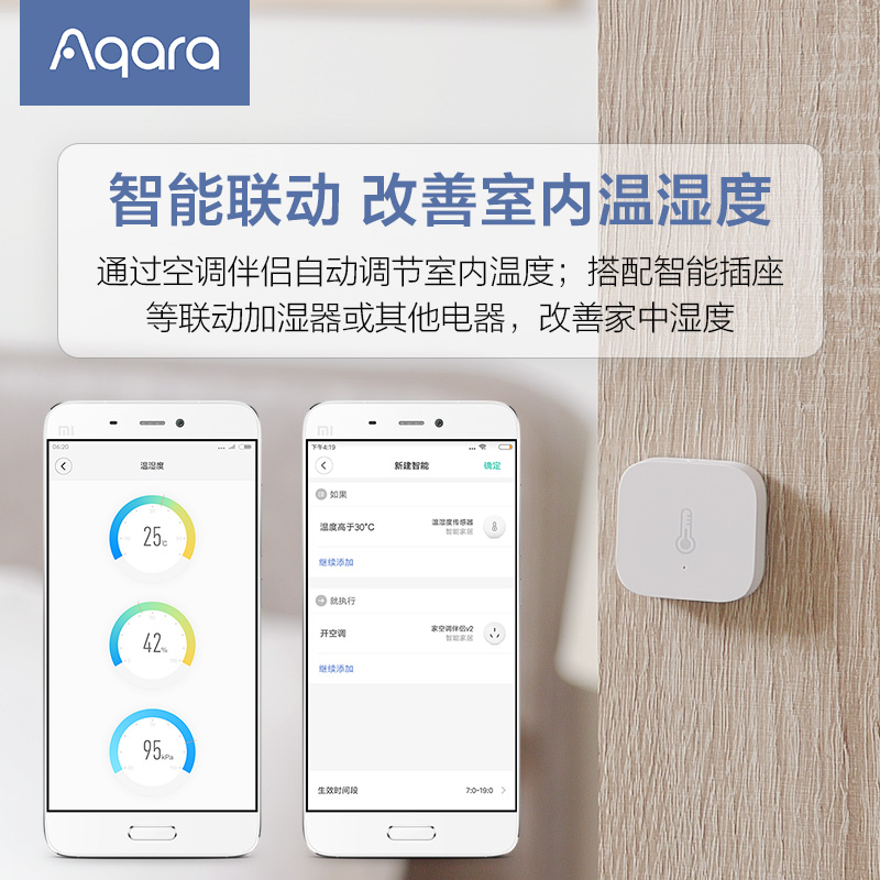 Aqara Green Rice Lianchuang Temperature and Humidity Sensor Controller Alarm Air Pressure Abnormality Detection Record Monitoring