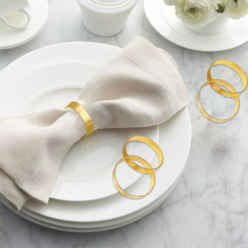 Металлический кольцо для салфеток для отелей, свадебное, простое, гладкое, оптовая продажа