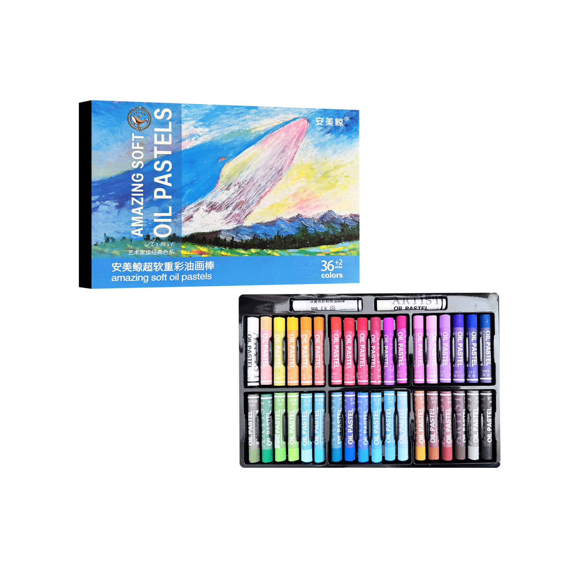 Anmei Whale Heavy Color Oil Pastels Soft Heavy Color Oil Pastels Studio Painting Artist Macaron Children's Oil Pastels