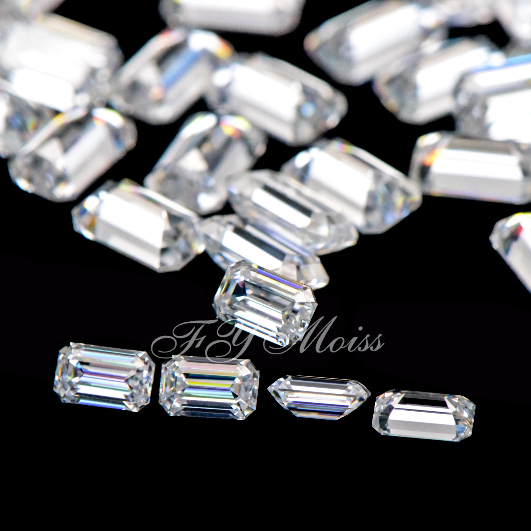 Emerald Cut Small Size 0.04-0.4 Carat D-De Wuzhou Factory Moissanite Loose Stone with Certificate Waist