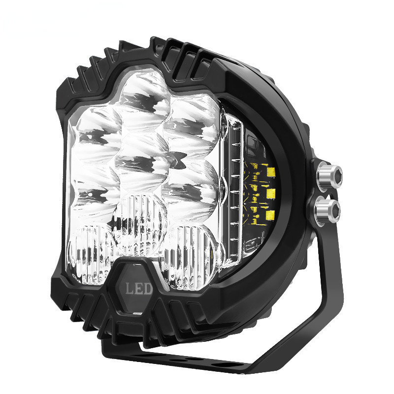 5 inch Wrangler headlight three-sided luminous white led work light front bumper car light modified yellow car led light