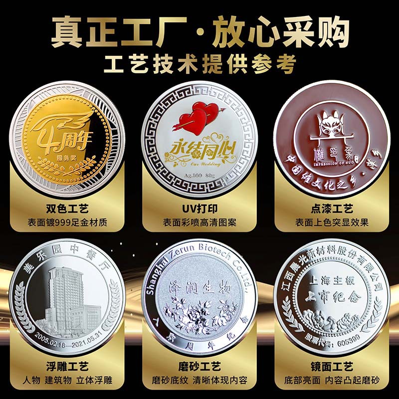 Sterling Silver Commemorative Coin Customization Company Enterprise Anniversary Factory Metal Commemorative Medallion 999 Silver Coin Customization