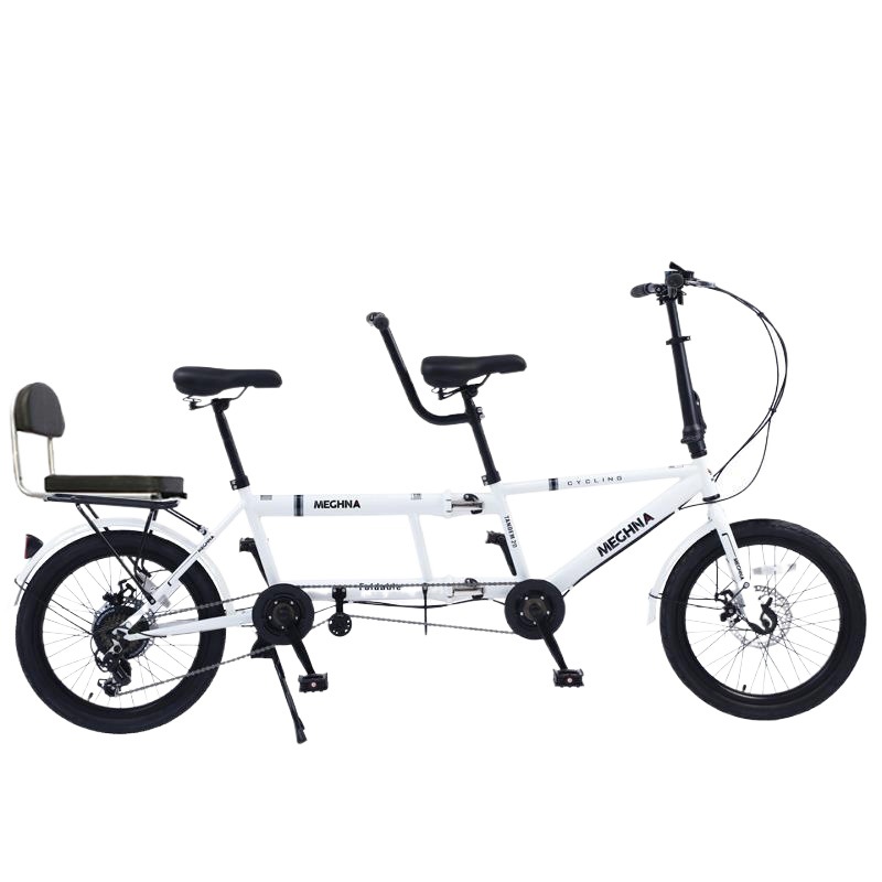 Two-Person Folding Bicycle for Parent-Child Rides with Baby, Variable Speed Family Bike, Three-Person Scenic Rental, Two-Person Riding Default Item